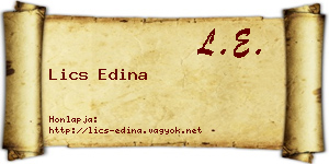 Lics Edina névjegykártya